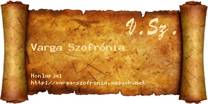 Varga Szofrónia névjegykártya