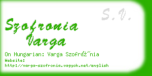 szofronia varga business card